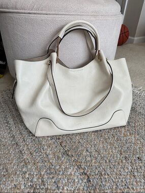 Sondra Robert’s Textured Leather Tote Bag in White by Unknown Brand